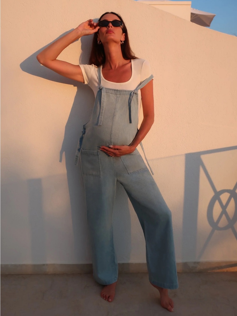 Bumpsuit maternity denim overalls